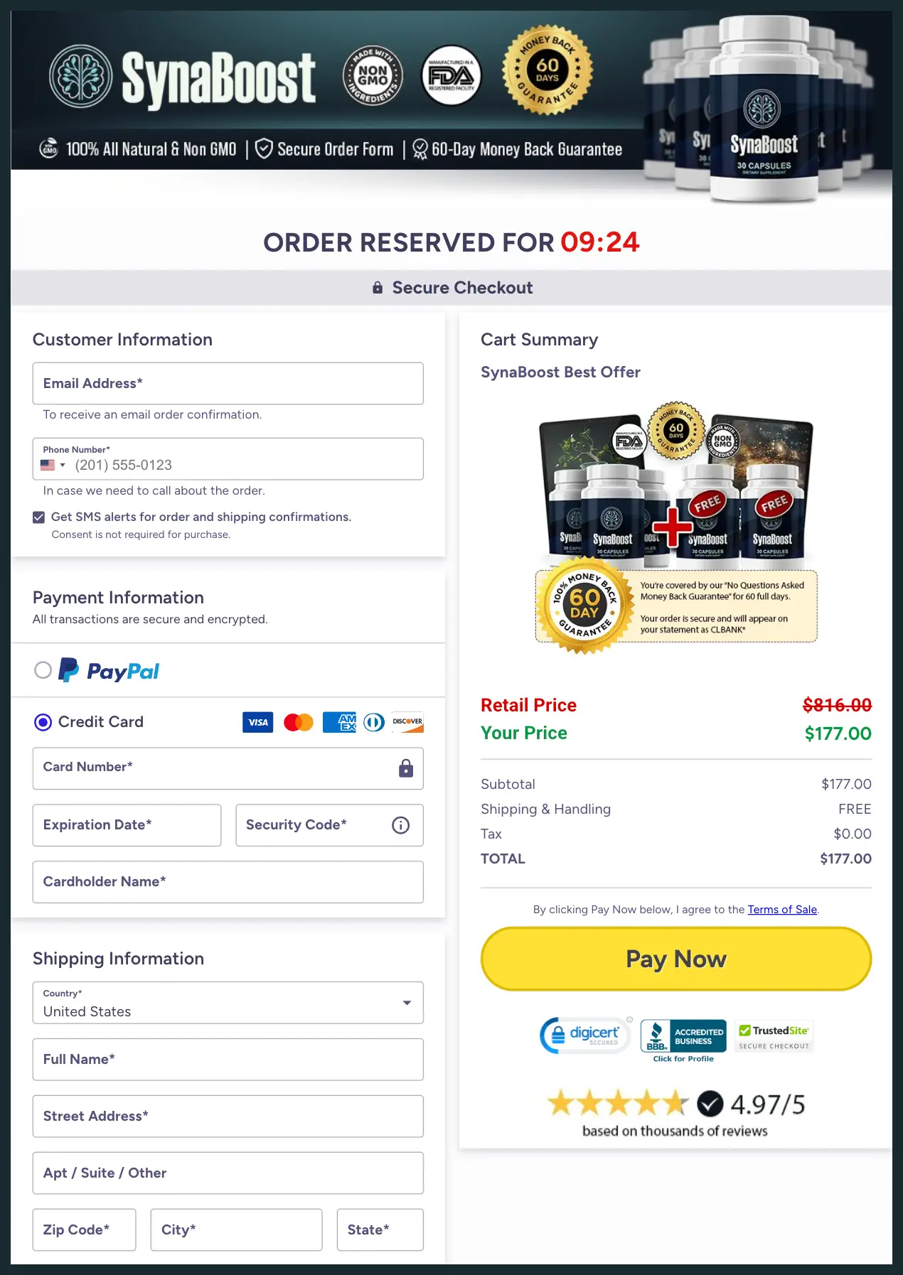 SynaBoost Official Website Secure Order Page